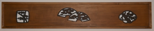 Ranma (transom) #125 - Fan cut-out with trees, bamboo and tree designs