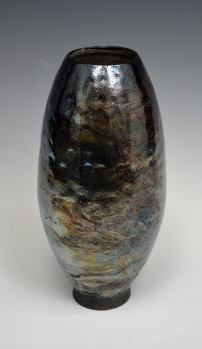 Cylinder Vase, Raku