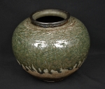 Large Round Green Vase - sold