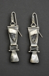Sterling Silver and Petrified Oyster Root Earrings - sold