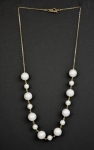 Necklace: Faceted White Fresh Water Pearl