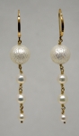 Earrings: Faceted White Fresh Water Pearl