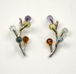 Earrings: Twig with semi-precious stones - sold