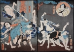 Fighting off an Attack (diptych)