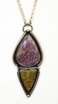 Purpurite & Druzy Hinged Necklace #133