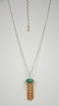 Jellyfish Necklace - Green Copper, Needle Pearl