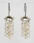 Jellyfish Earrings - Sterling Silver, White Pearls