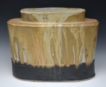 Wide Gold and Black Oval Vase 67 - sold