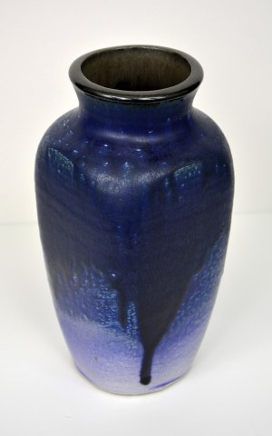 Dark Blue Vase, paddled sides