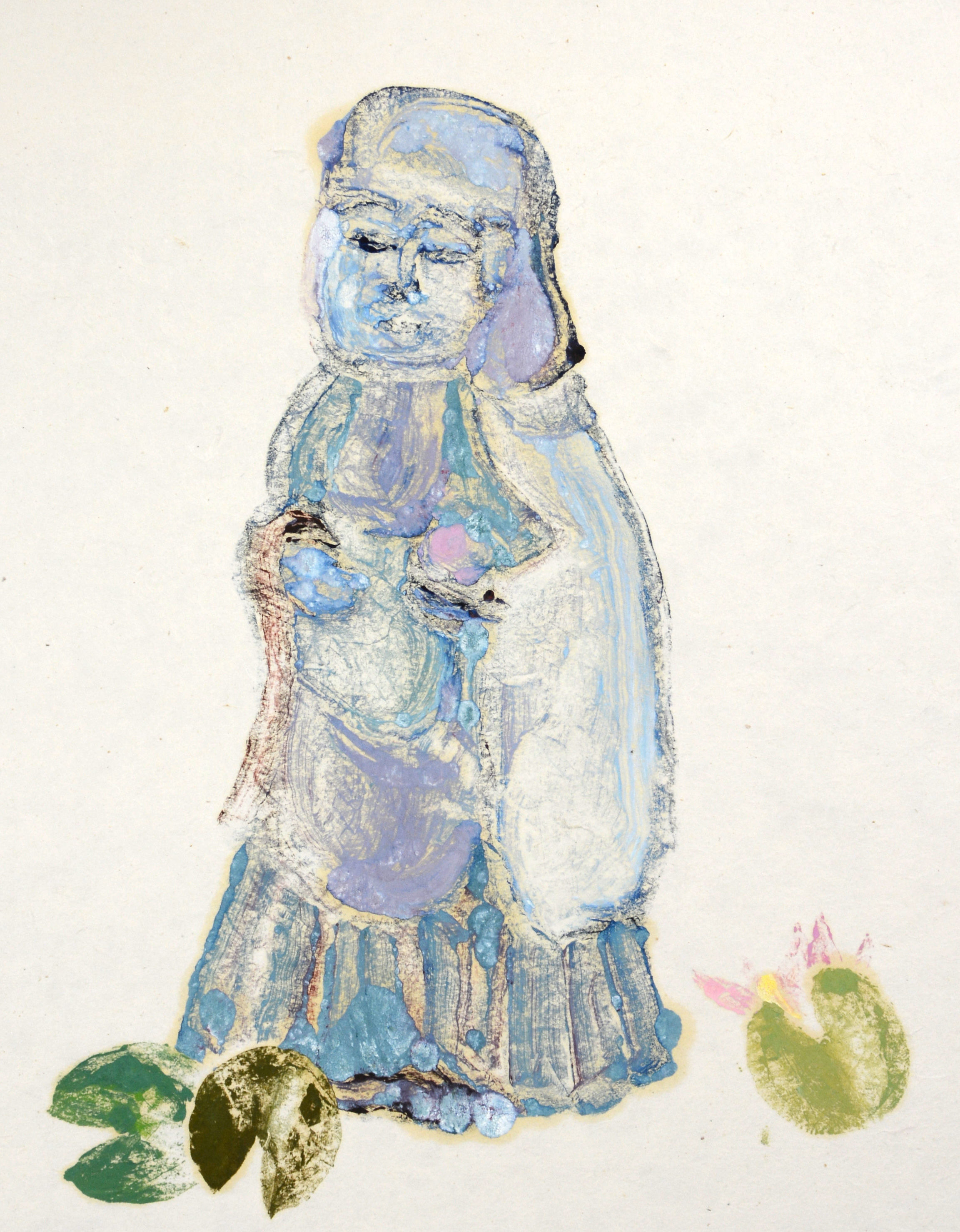Lily Pads Jizo (oil monoprint)