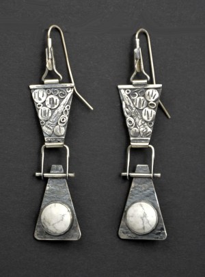 Sterling Silver and Granite Earrings