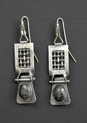 Sterling Silver and Picasso Jasper Earrings