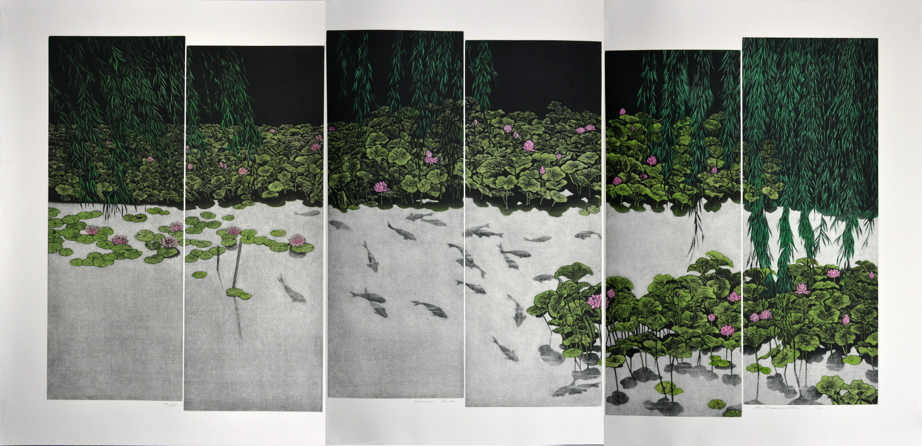 Summer Pond, triptych - Image 2
