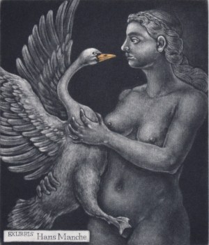 Leda and Swan No.3 (Ex Libris)