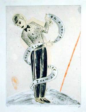 Ribbon, Man and Crescent Moon