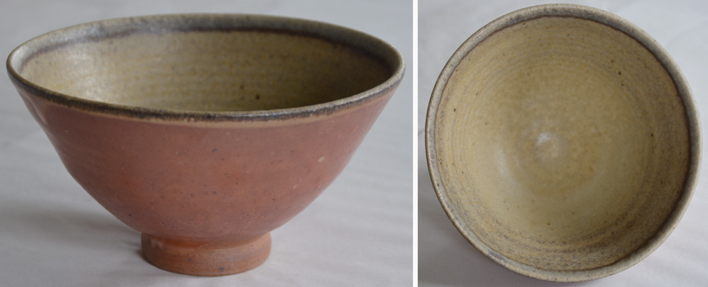 Red Teabowl with Ash interior #83