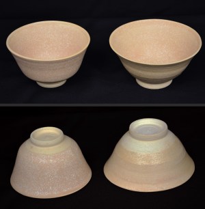 Powder White Kohaku Tea bowls