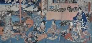 Daimyo Family at Doll Festival (triptych)