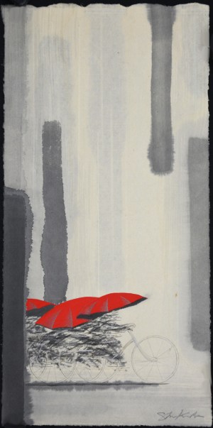 Small Untitled Watercolor No. 7 (red)