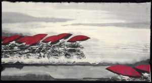 Red Umbrella B (watercolor painting)