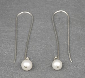 "Paperclip" Pearl Earrings
