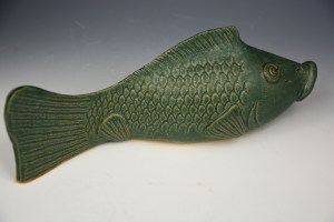 Hand-carved stoneware Koi