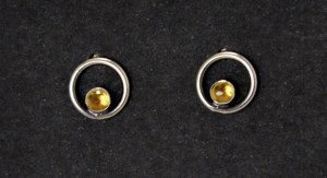 Earrings - Stud, Citrine & Sterling Silver