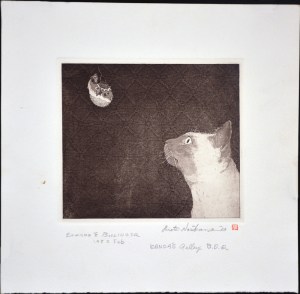 Untitled (Cat with Blowfish Lantern)