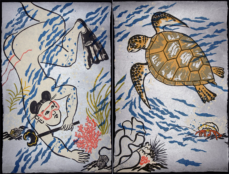 Manjusuri & Sea Turtle--Pair