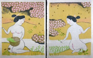 Spring Goddess - diptych