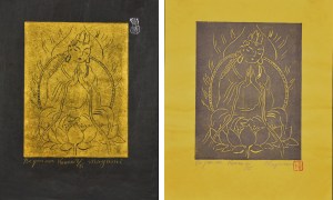 Be Your Own Kannon diptych (black & gold)