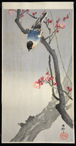 Blue Bird on a Plum Branch