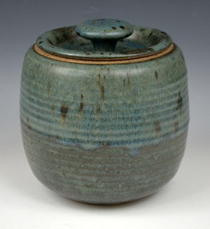 Blue / Black Lidded Jar #101