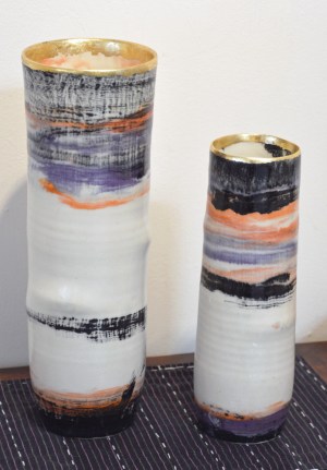 Pair of Vases with Gold