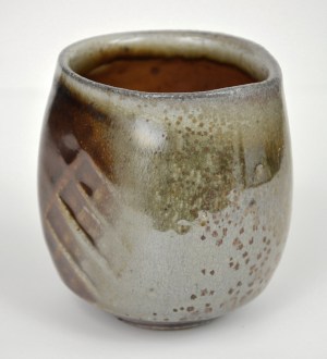 Glazed Cup with stamped impressions