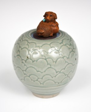 Vessel #81 - Celadon Clouds & Dog