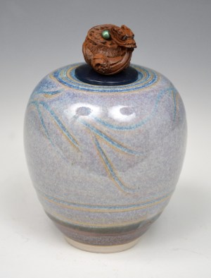 Vessel #96 - Dragon, Teal & Lavendar