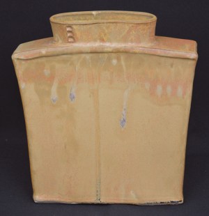 Gold Oval Mouth Vase, flared side