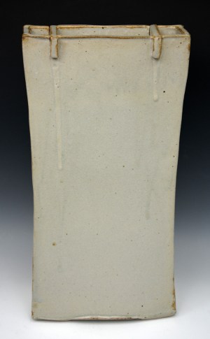 Tall Gray Vase with Open Top 66