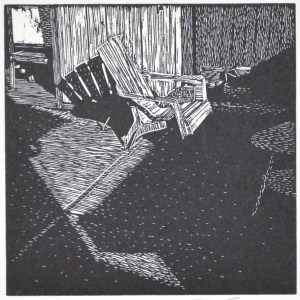 Small Backyard #3 - wood engraving