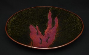 Tenmoku Platter with flame design