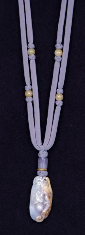 Lavender and Yellow Jade Pendant