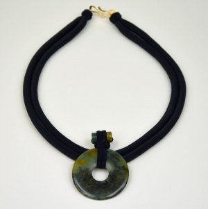 Serpentine Circle Necklace, double strand cord