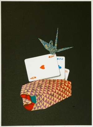 Folded Crane (Hearts)