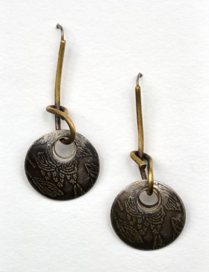 Earring #5-8 (round silver dangles with brass)