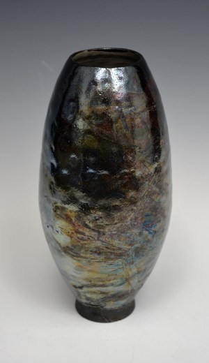 Cylinder Vase, Raku