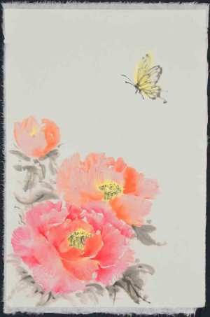 Peony (with a butterfly)