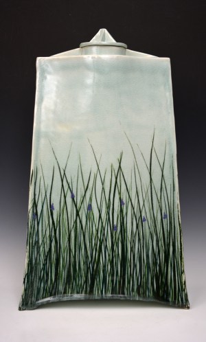 Field of Grass Lidded Vessel
