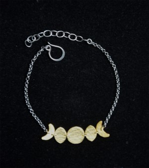 Bracelet - Moon Phase, Brass & Oxidized Sterling Silver