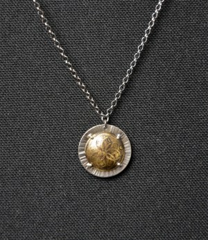 Necklace - Shield, Copper & Sterling Silver (small)